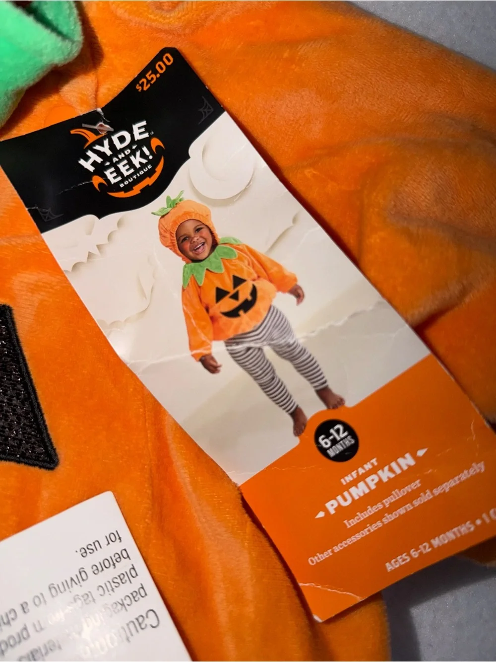 NWT Target Brands Kids Orange Pumpkin Hoodie Costume Jack-O'-Lantern Hole / Face
